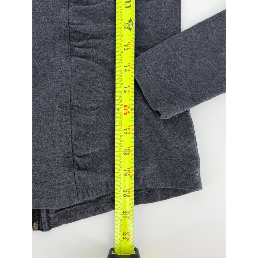 Calvin Klein Performance Ruched Full Zip Jacket Charcoal Grey Thumbholes Small - Picture 9 of 10
